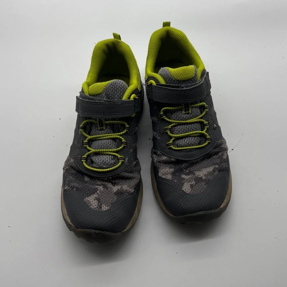 Merrell Nova 3 Kids Trail Running Shoes Grey Lime Camo Size 5.5M